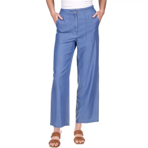 michael kors chambray wide leg pants|michael michael kors chambray rope wide leg pant light indigo.